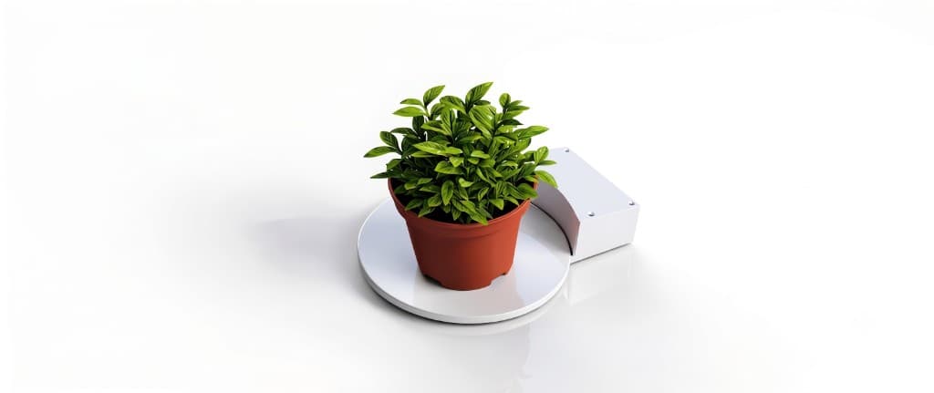 Sense-W ultra-low-profile pot weighing scale with plant